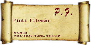 Pinti Filomén névjegykártya